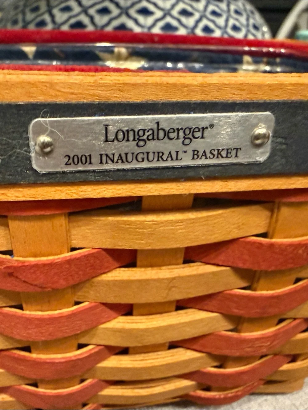 Longaberger Collectible 2001 Inaugural Basket